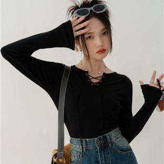 Gambar 【Premium】Women Long Sleeve Slim Lace up Shirt 2685 (S/M/L/XL) - Black, S dari 99koutlet undefined Tokopedia