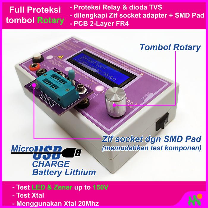 Gambar ESR Meter - Smart Tester - Zener Tester - LCR Meter - LED Tester - Tombol Rotary dari Mono well undefined Tokopedia