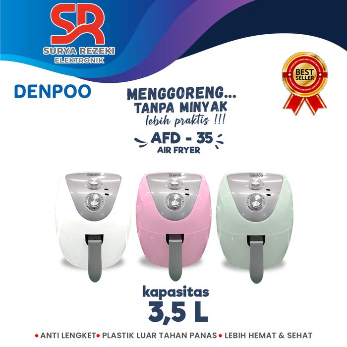 Gambar DENPOO AIR FRYER TEKNOLOGI TERBARU MENGGORENG TANPA MINYAK AFD 35 - PINK dari Surya Rezeki Semarang undefined Tokopedia