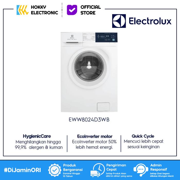 Gambar ELECTROLUX EWW8024D3WB - MESIN CUCI FRONT LOADING 8 KG & DRYER 5 KG dari Hokky Electronic Store undefined Tokopedia