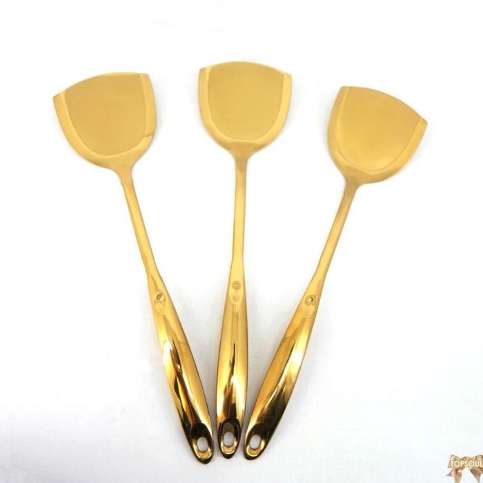 Gambar ZF Sodet Aduk Emas / Stainless Steel Mewah Alat Masak Spatula Turner Gold dari kuyshopid31 undefined Tokopedia