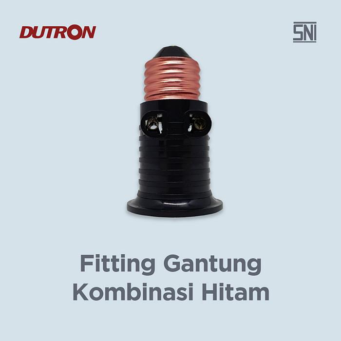 Gambar DUTRON Fitting Kombinasi Switch On Off Fiting Colok Lampu Stop Kontak HITAM PUTIH SNI - FGK-01-HITAM dari Binar Online Binar undefined Tokopedia