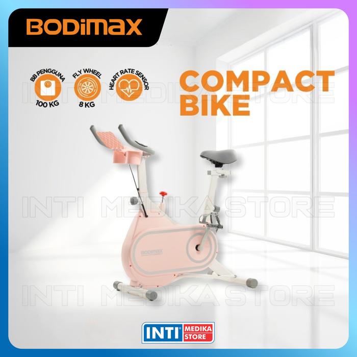 Gambar BODIMAX - Spinning COMPACT BIKE with Display Monitor + Heart Rate Sensor + APPS Smartphone | Alat Gym Fitness SEPEDA STATIS Elektrik - Merah Muda dari INTI MEDIKA STORE undefined Tokopedia