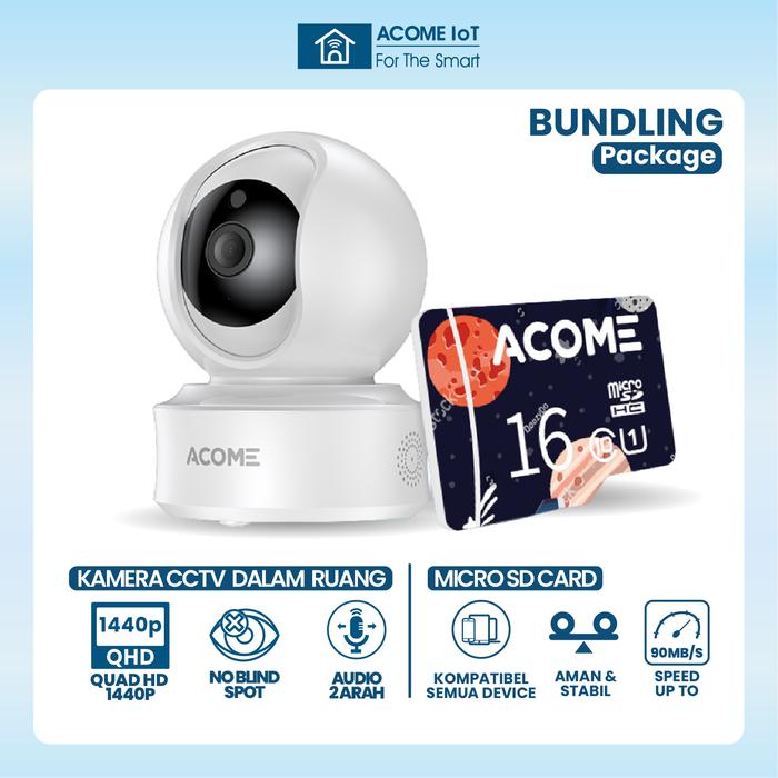 Gambar ACOME Smart CCTV Camera HD 1080P Dalam Ruangan APC03 + Micro SD 16 GB - APC03+16GB dari ACOME IOT INDONESIA undefined Tokopedia