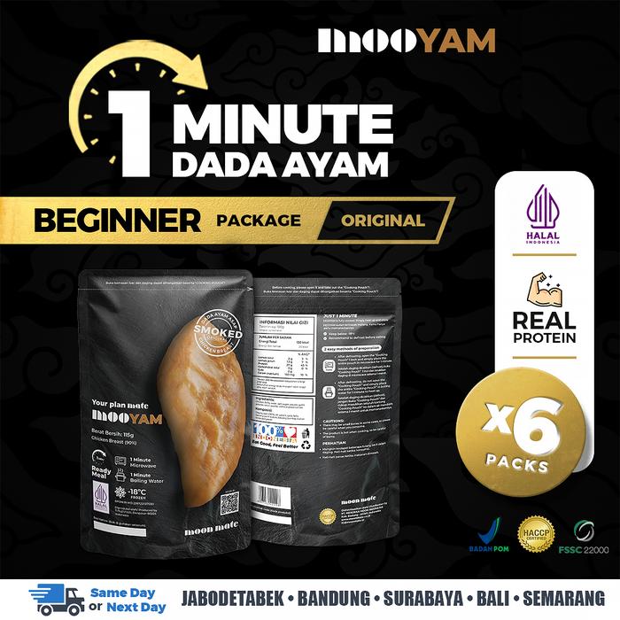 Gambar [Bundle] Moon Mate Dada Ayam MOOYAM Protein Ready to Eat - Chicken Breast Original, Halal & BPOM - BEGINNER (6PCS) dari moonmate.id undefined Tokopedia