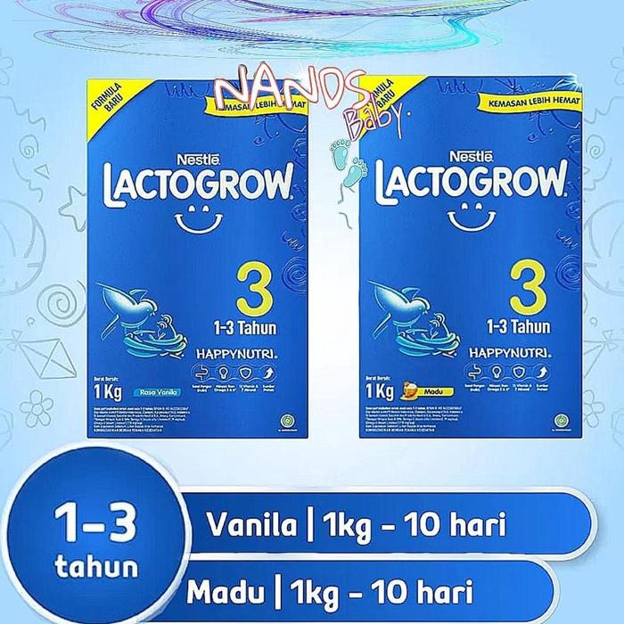 Gambar TermuraH yuk!! LACTOGROW 3 & 4 Susu Pertumbuhan Rasa Madu & Vanila Box 1kg - Lactogrow 3, Vanila dari esteskeren undefined Tokopedia