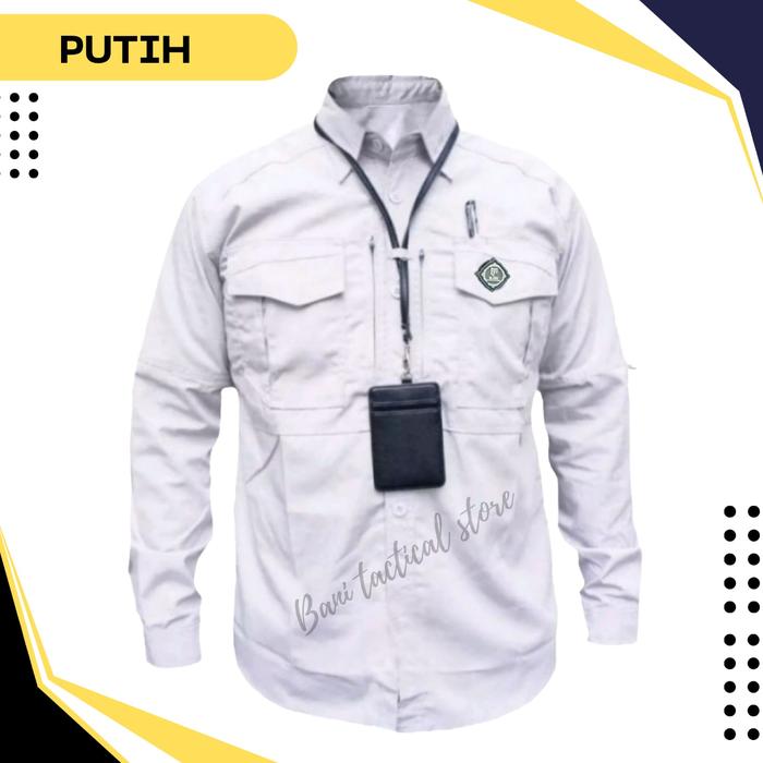Gambar M-TAC Kemeja Casual Tactical Lengan Panjang Pria Hitam Formal Bahan Baby Ripstop Premium Size S-XXXL - Putih, S dari BANI TACTICAL STORE undefined Tokopedia