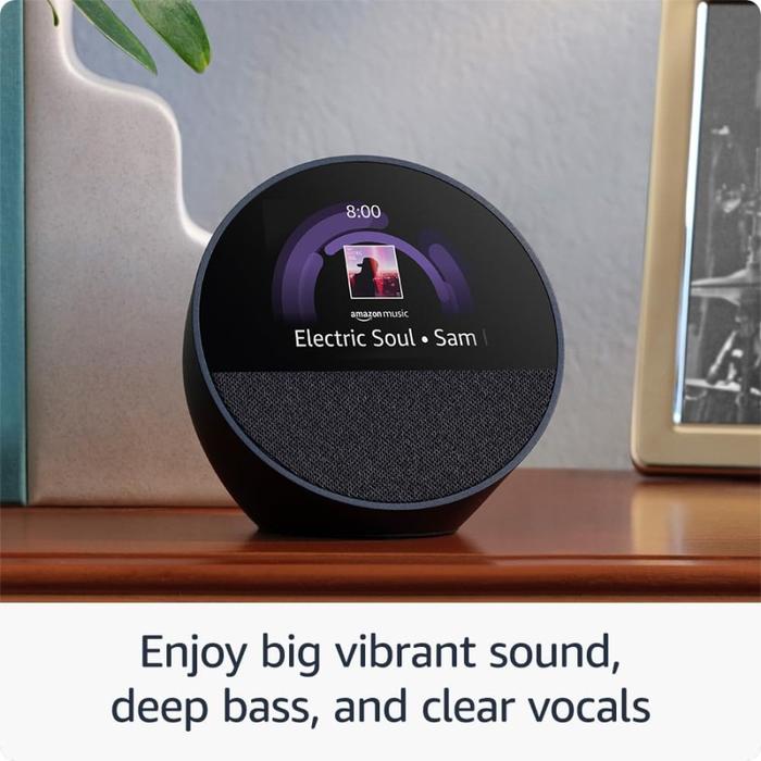 Gambar Amazon Echo Spot Smart alarm clock with vibrant sound Alexa - Black dari PS Enterprise Official undefined Tokopedia