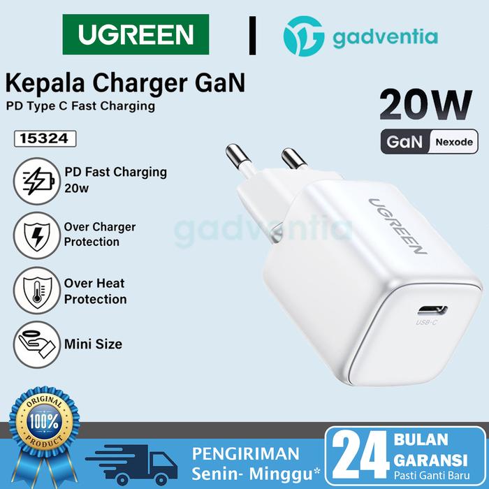 Gambar Charger UGREEN PD 20W USB Type C QC 3.0 iPhone 11 - 14 Pro Max & Android Kepala Adaptor Ugreen 20 Watt Mini Nexode GaN - Nexode 20w PTH dari GADVENTIA undefined Tokopedia
