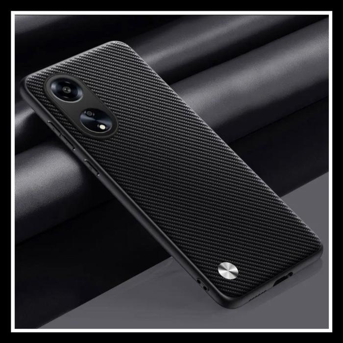 Gambar Oppo A98 5G Vegan Plain Leather CODE Original Casing Hard Case Cover Soft Pc - HITAM-CARBON., OPPO A98 5G. dari Case Thebest undefined Tokopedia