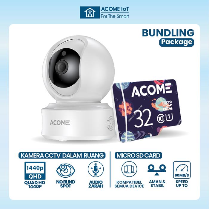 Gambar ACOME Smart CCTV IP Camera FULL HD 1080P Kamera Dalam Ruangan APC03 - CCTV+32GB dari ACOME IOT INDONESIA undefined Tokopedia