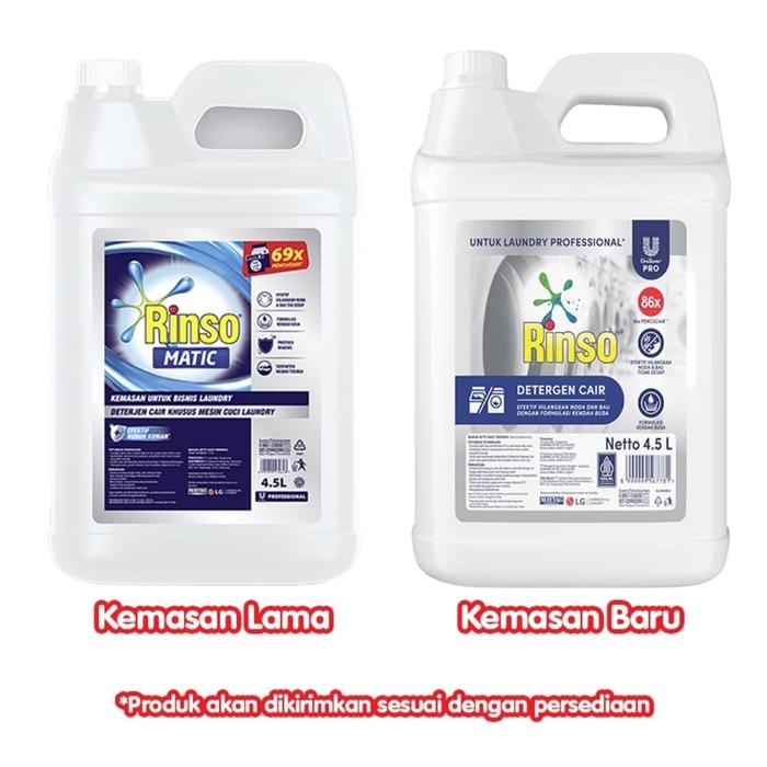 Gambar Rinso Matic Professional Deterjen Laundry Kiloan Cair 4.5L Jerigen - 1 pcs dari MAHASTI STORE undefined Tokopedia