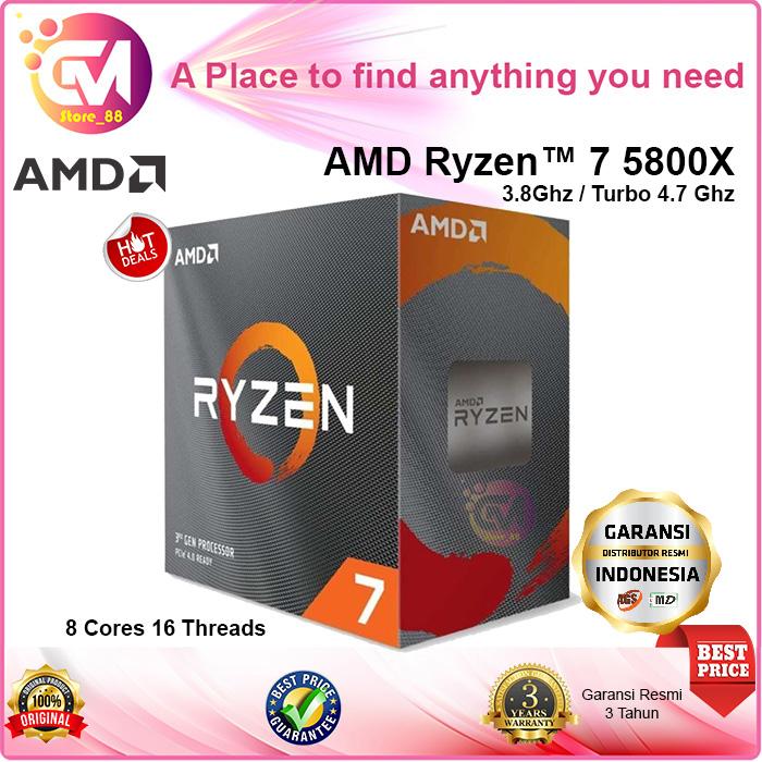Jual AMD RYZEN 5800X AM4 ZEN3 VERMEER GHZ DDR4 8C/16T