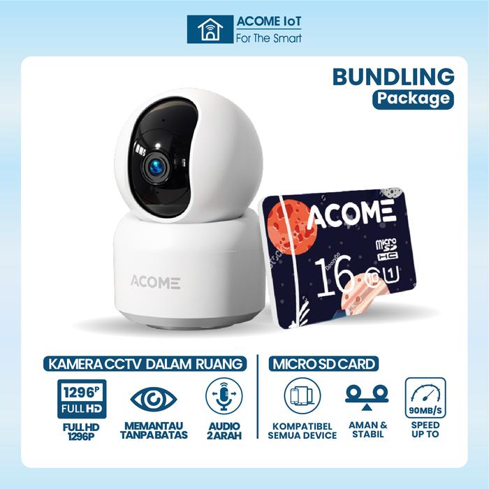 Promo ACOME Indoor Smart Camera CCTV WiFi Audio FULL HD 1296P 3MP APC01 ...