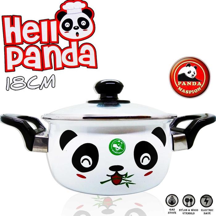 Gambar KP - Maspion Panci Enamel Brilliant Hello Panda Ukuran 18 cm - Panci Anti Lengket (Bisa COD) dari cv adeliaa32 undefined Tokopedia