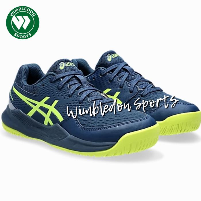 Sepatu Asics GEL RESOLUTION GS Mako Blue Safety Yellow Asics Gel  Resolution Jr shoes Tennis Junior shoe 36