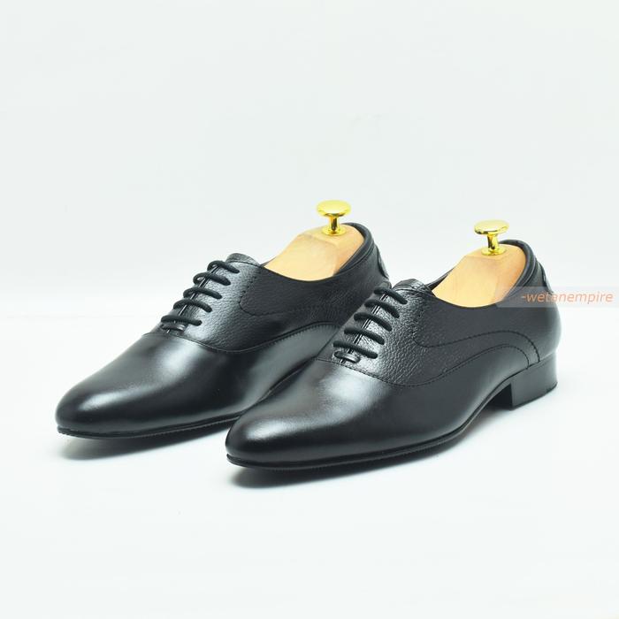 Gambar WETAN Nusantara 4 Sepatu Pantofel Pria Formal Oxford Shoes Hitam untuk Kerja Pesta Bahan Kulit Ukuran Besar 38 48 - Hitam, 47 dari Wetan Store undefined Tokopedia