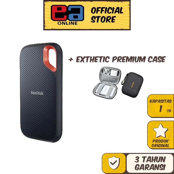 Gambar SanDisk Extreme PORTABLE SSD E61 - 1TB up to 1050MBps TYPE C USB 3.1 - Free Pouch dari EAONLINE undefined Tokopedia