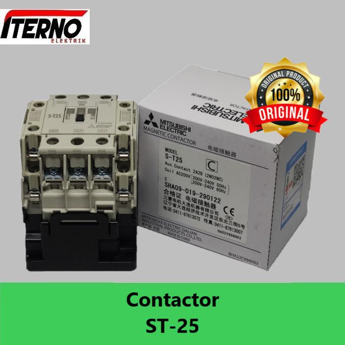 Gambar Kontaktor Mitsubishi ST-25 S-T25 ST25 220V 380V Ori - 220V dari ITERNO ELEKTRIK undefined Tokopedia