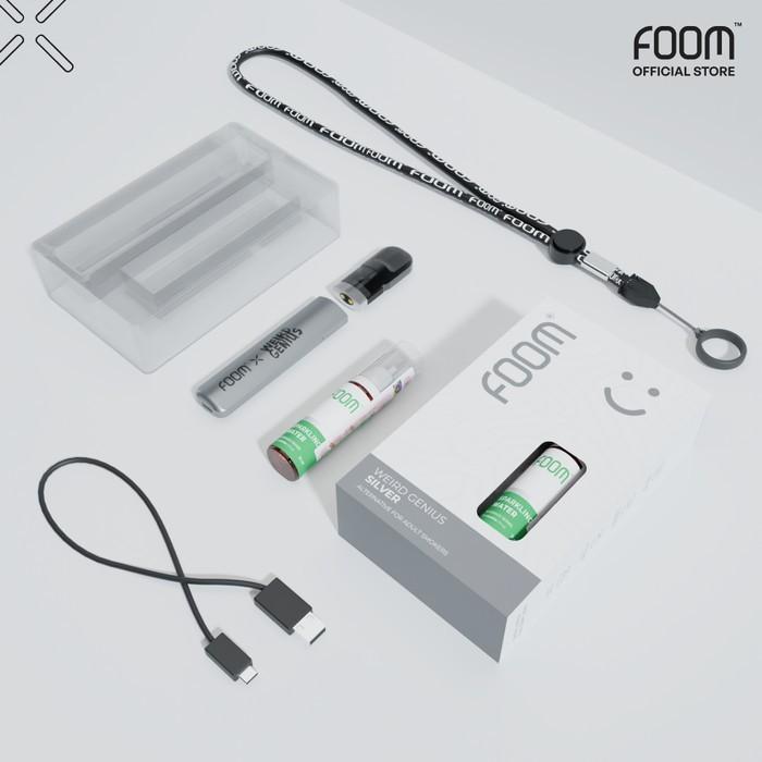 Gambar Foom pod X Weird Genius Bundling Foom Salt Nic 15ML 100% Authentic by Foom Lab x Weird Genius - Silver dari Toko Radja Vapor Bekasi undefined Tokopedia