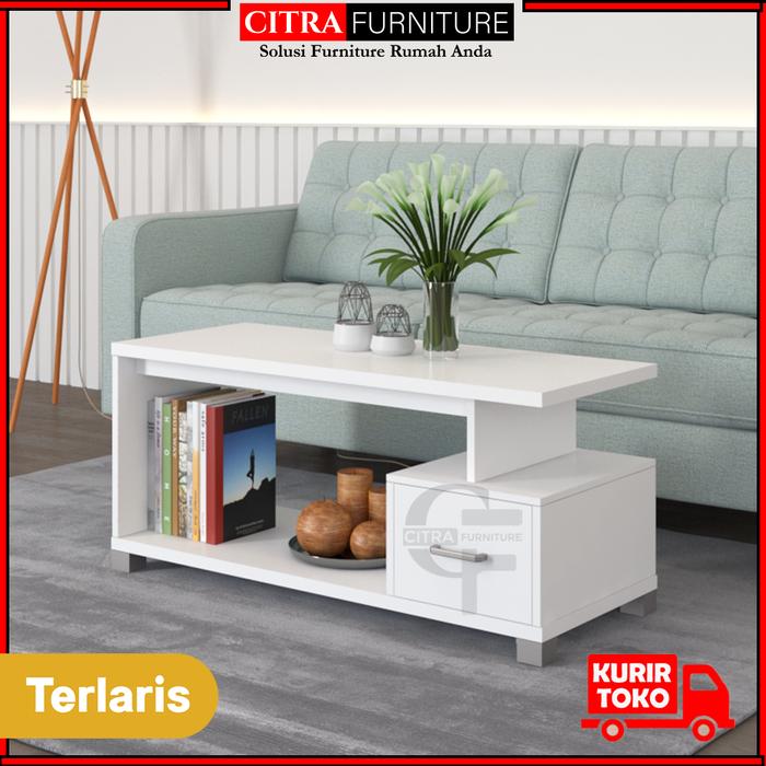 Gambar Meja Tamu Minimalis laci montana - WHITE dari Citra furniture undefined Tokopedia