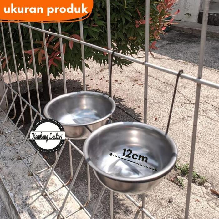 Gambar tempat pakan burung kucing stainless diameter 12 cm model cantol - Double dari cyemowwshop undefined Tokopedia