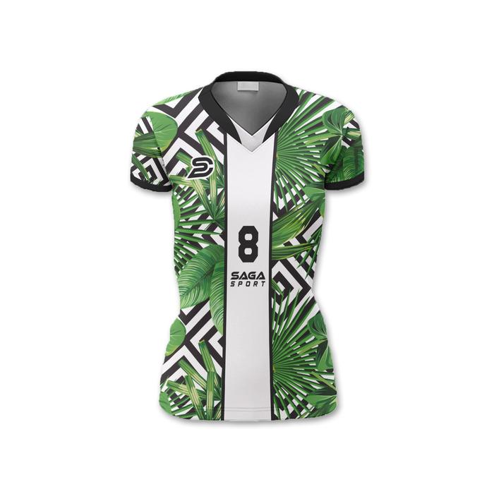 Gambar Baju Kaos Jersey Voli Perempuan Motif Wanita Ready Custom Desain Size Anak Hingga Jumbo Dewasa - Tropical, L dari Saga Bandung undefined Tokopedia