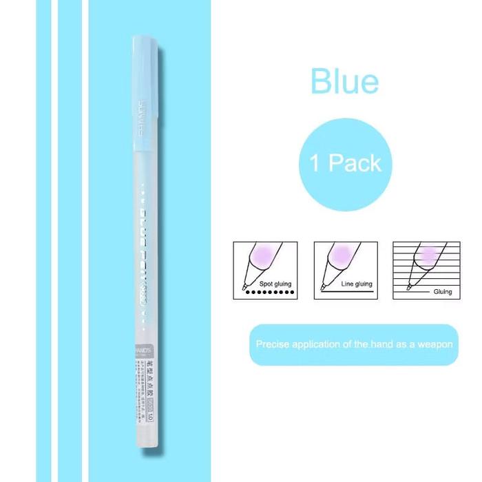Gambar Lem kertas bentuk pulpen warna warni - Biru dari Felicia Stationery undefined Tokopedia