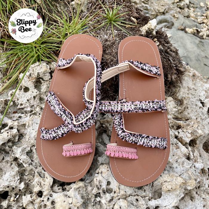 Sandal bohemian wanita sandal boho murah sandal etnik sandal pantai sandal cewek 39 di Slippy_bee Tokopedia