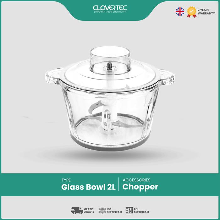 Gambar CLOVERTEC Chopper Blender 6in1 Multifunction 2L CCP-250PO Pink Orchid - Glass Bowl dari Clovertec Appliances undefined Tokopedia
