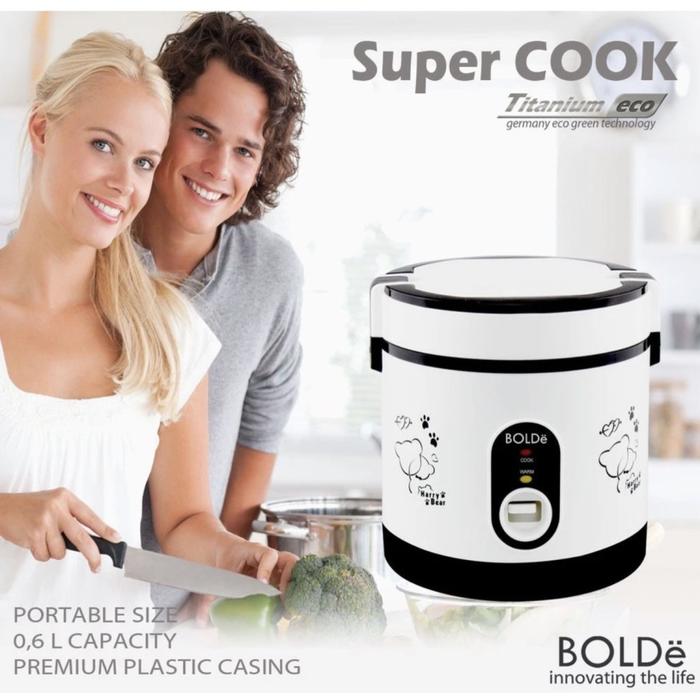 Gambar BOLDe Super COOK Titanium ECO Rice Cooker Mini Magic Com 0,6 Liter - Hitam dari Tanbing-so undefined Tokopedia