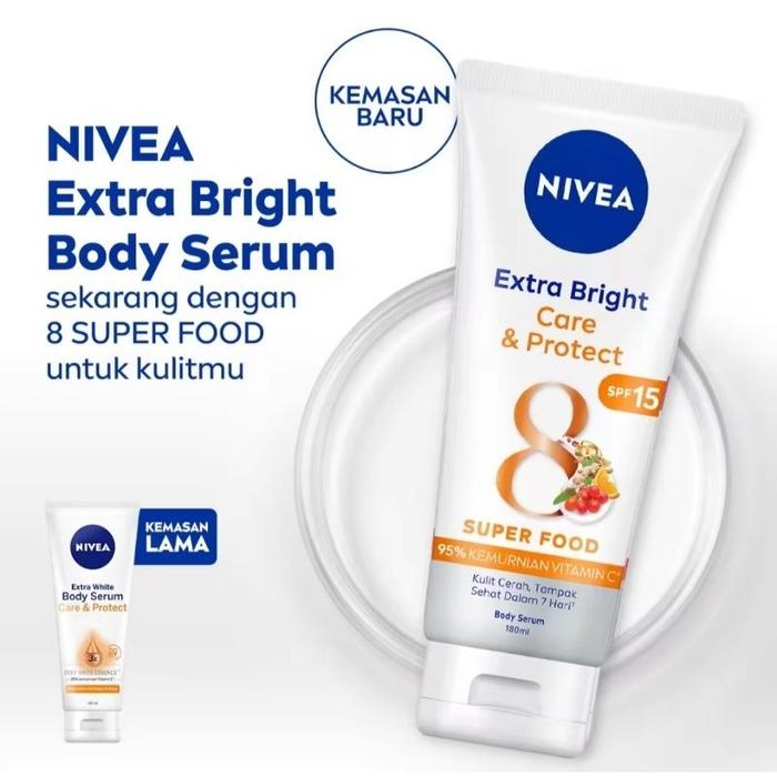Gambar Nivea Body Serum 180ml Extra Bright Care & Protect Night Nourish  Anti Age Instant Glow Radiant & Smooth Intensive 10 Super Vitamins & Skin Foods Mencerahkan Kulit Kusam & Melembapkan Menyamarkan Noda Hitam Merawat Di Malam Hari Hijab Whitening Cooling - Care&Protect dari lovestyleshoppingofficial undefined Tokopedia