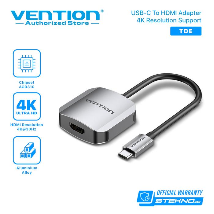 Gambar Vention USB C Type C To HDMi Display Adapter Converter - TDE - Alloy dari Vention Authorized Store undefined Tokopedia