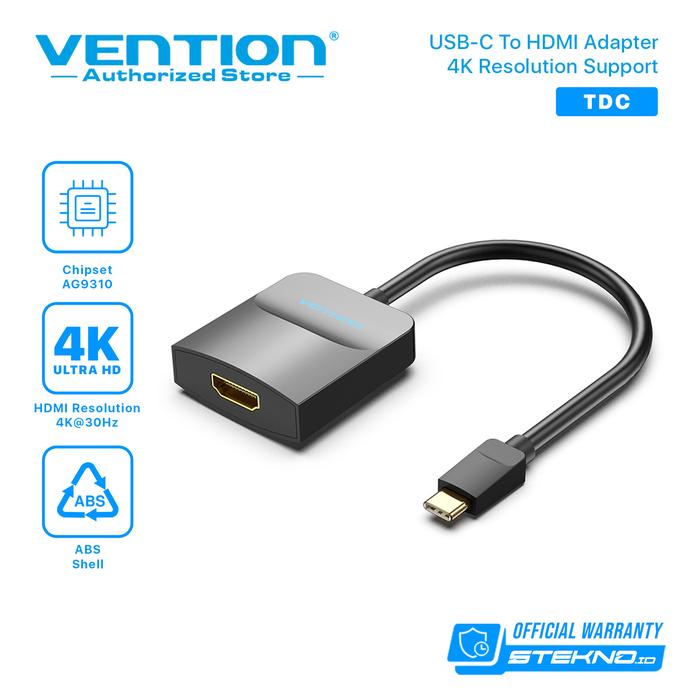 Gambar Vention USB C Type C To HDMi Display Adapter Converter - TDC - Abs Shell dari Vention Authorized Store undefined Tokopedia