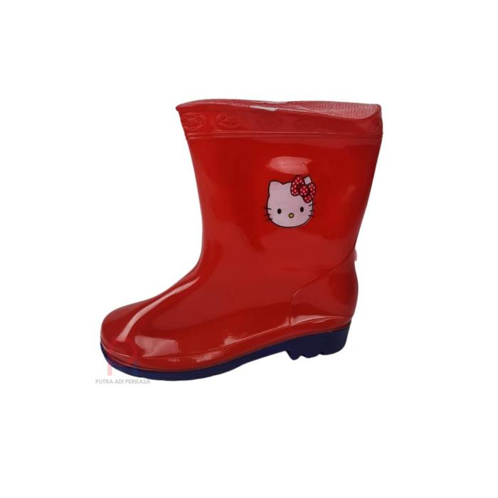 Gambar Sepatu Boots Anak Karet Glossy Hello Kitty - Sepatu Boot Karet Glossy - Merah-Navy, 26 dari Sherana Shop undefined Tokopedia
