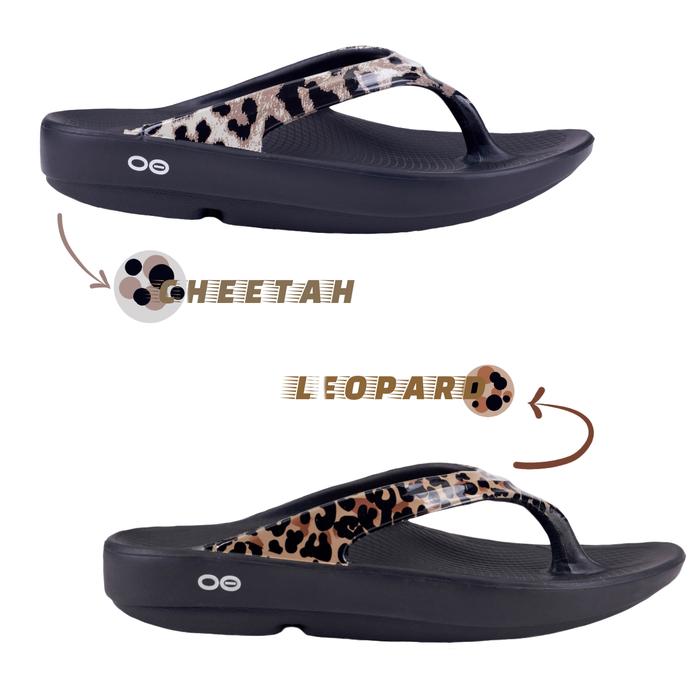 【新品未使用】OOFOS OOLALA LIMITED CHEETAH W7 OOFOS Cheetah/Leopard Print Limited Edition OOlala Sandals