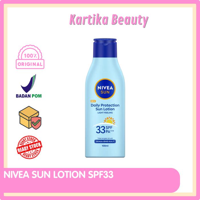 Gambar SUNBLOK BADAN NIVEA SUN LOTION DAILY PROTECTION SPF 33 100 ML SUNBLOCK dari kartikabeauty undefined Tokopedia