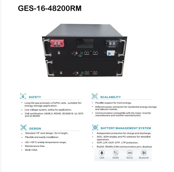 TKDN Premium Smart Battery Lithium Lifepo4 GES 48V 51.2V 200Ah High Perfoma - 48V 200Ah