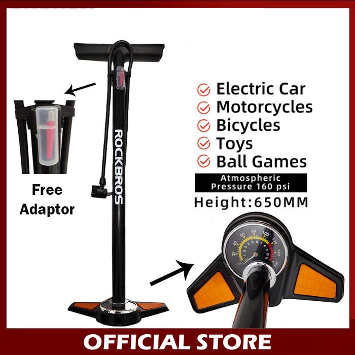 Gambar Rockbros GP6532B Pompa Angin Sepeda Motor Tabung Meter 160 PSI Bk Org dari vesantra undefined Tokopedia