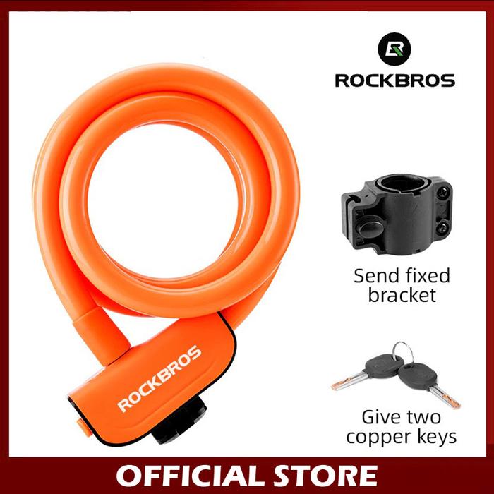Gambar Rockbros RKS515 Kunci Gembok Sepeda 110cm Spiral Bicycle Lock Orange dari vesantra undefined Tokopedia