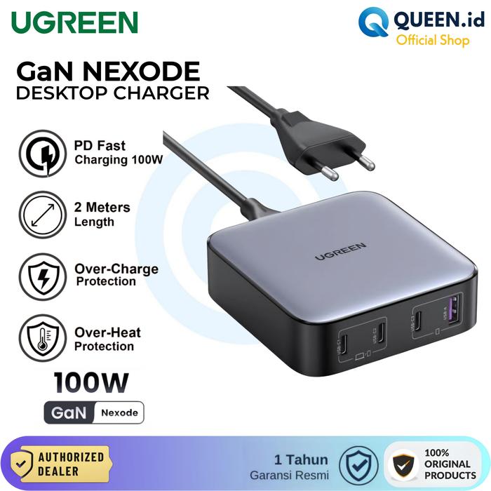 Gambar UGREEN GaN Charger Station 4 Port USB Type C 100W QC 4.0 PD Fast 90928 dari QUEEN id Official undefined Tokopedia