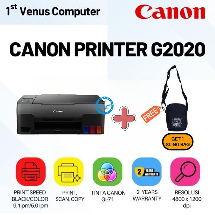 Gambar Printer Canon Pixma G2020  G-2020 Multifungsi Print Scan Copy Garansi dari 1st Venus Computer undefined Tokopedia