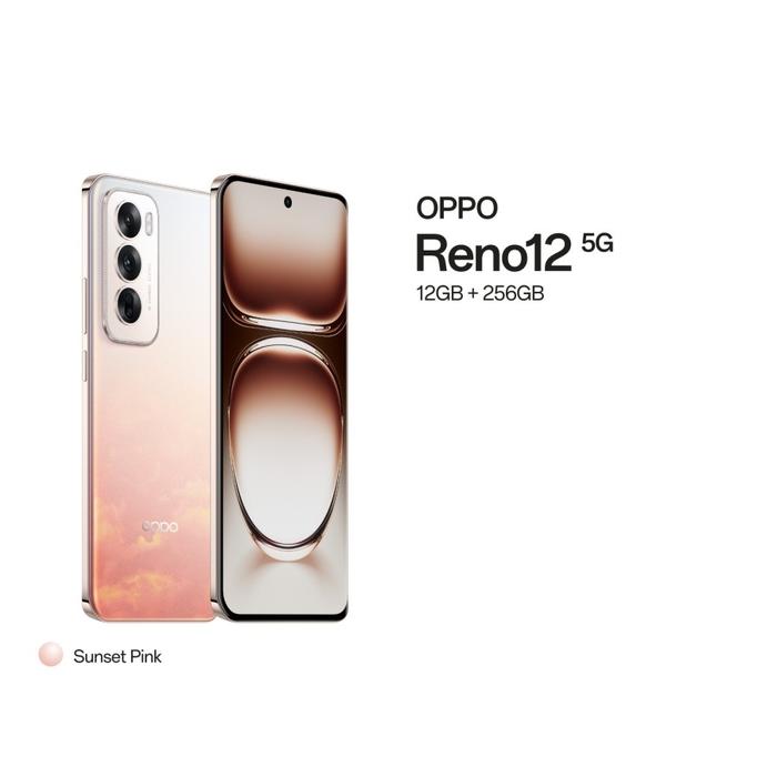 Gambar Oppo Reno 12 5G 12|256GB 6.7 Inch Garansi Resmi - Sunset Pink dari Andalas Cellular_NEW undefined Tokopedia