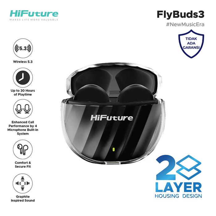 Gambar HiFuture True Wireless FlyBuds3 - Hitam dari HiFuture Indonesia OS undefined Tokopedia