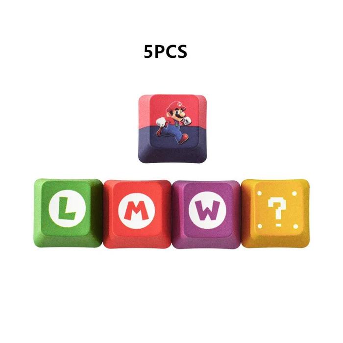 Gambar Super Mario Keycaps PBT 123 Keys Cherry Profile keycap set - Mario 5pcs OEM dari AnShop Banjar undefined Tokopedia