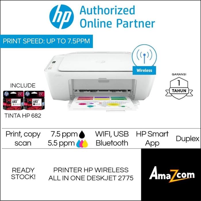 Gambar Printer Deskjet HP 2775 Print Scan Copy WiFi Cartridge 682 Black Color dari Amazcom undefined Tokopedia