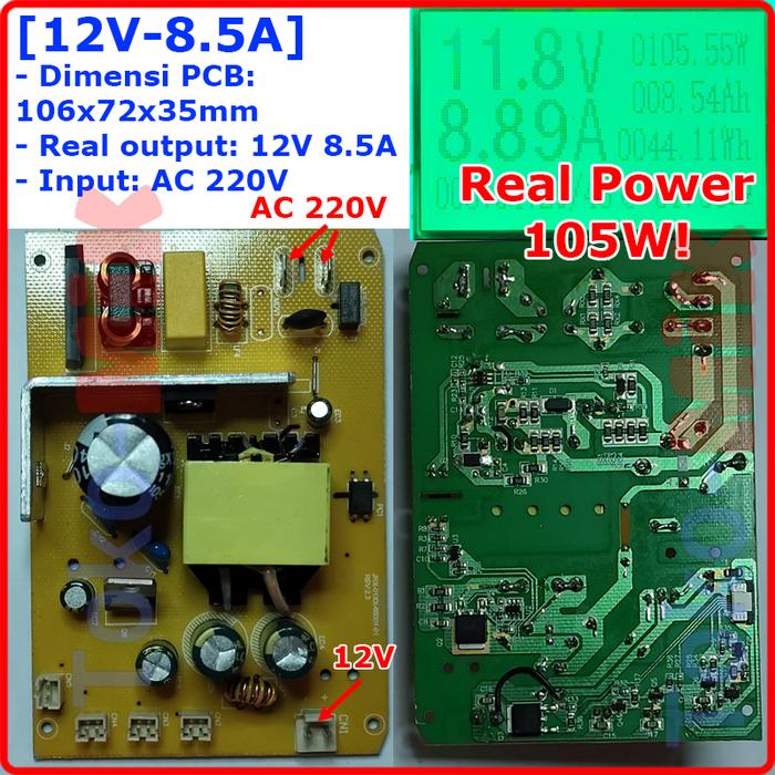 Gambar PCB Modul Adaptor Power Supply DC 12V 1A 1.5A 2A 3A 4A 5A 6A 7A 8A 10A - 12V-8.5A dari Toko-MIK undefined Tokopedia
