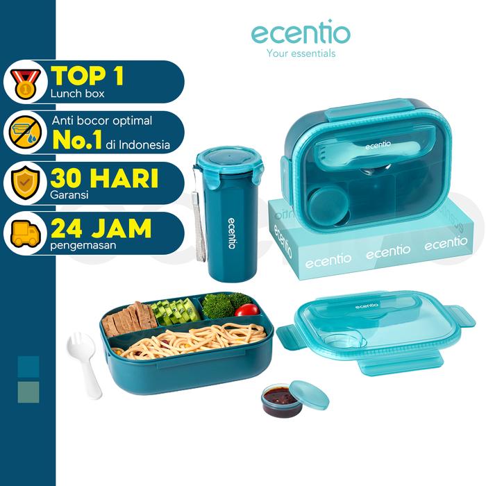 Gambar ecentio Lunch Box Set Kotak Makan ada sekat tas bekal bocor BPA Free Plastik Sendok Tali Aluminium Hijau Kitchenware Multifungsi - 1 dari ecentio.indonesia undefined Tokopedia