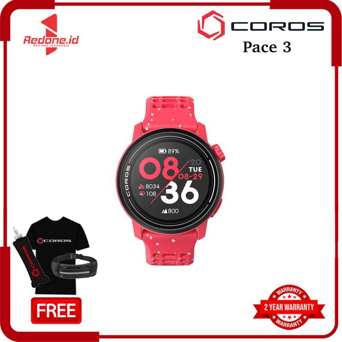 Gambar Coros Pace 3 GPS Premium Sport Watch Lightweight Garansi Resmi - Red Silicone dari Redone indonesia undefined Tokopedia