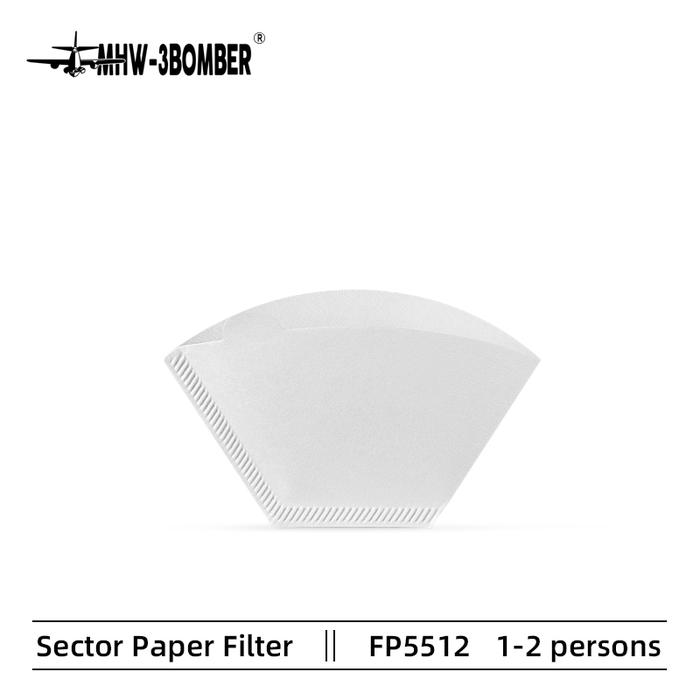 Gambar MHW-3BOMBER Sector Coffee Paper Filter 101 (1 - 2 persons) & 102 ( 2 - 4 Persons ) isi 100 pcs / Kertas saringan kopi untuk manual brew Trapezoid berkualitas premium original MHW 3 BOMBER - 101 dari Trosten undefined Tokopedia
